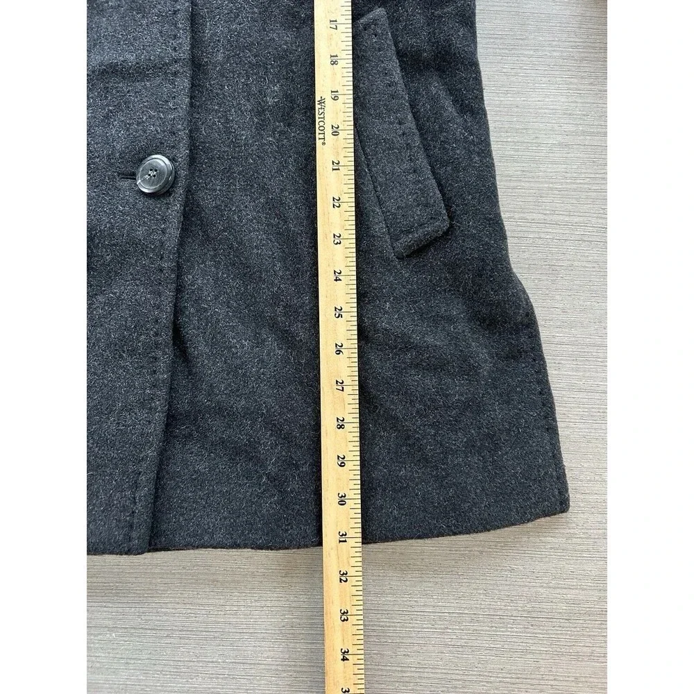 Vintage Cinzia Rocca 100% Wool Collared Black Pea Coat 4 - Picture 7 of 10